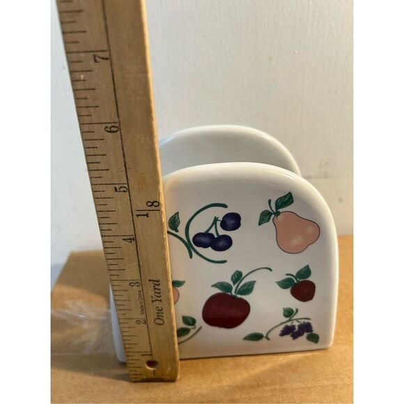 Princess house Orchard Medley Napkin holder Fruit Ceramic - Picture 7 of 8